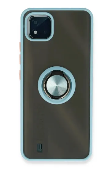 Newface Realme C11 2021 Kılıf Montreal Yüzüklü Silikon Kapak - Buz Mavi resmi