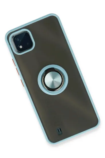Newface Realme C11 2021 Kılıf Montreal Yüzüklü Silikon Kapak - Buz Mavi resmi