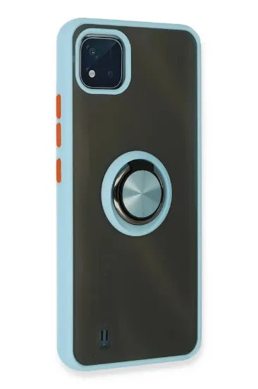 Newface Realme C11 2021 Kılıf Montreal Yüzüklü Silikon Kapak - Buz Mavi resmi