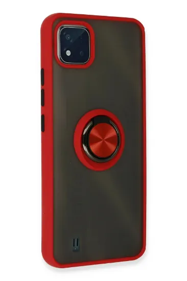 Newface Realme C11 2021 Kılıf Montreal Yüzüklü Silikon Kapak - Kırmızı resmi