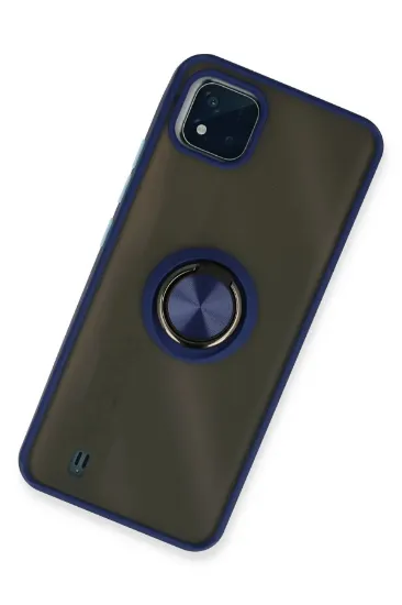 Newface Realme C11 2021 Kılıf Montreal Yüzüklü Silikon Kapak - Lacivert resmi