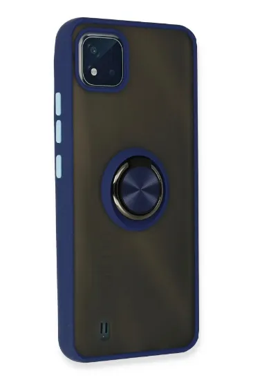 Newface Realme C11 2021 Kılıf Montreal Yüzüklü Silikon Kapak - Lacivert resmi