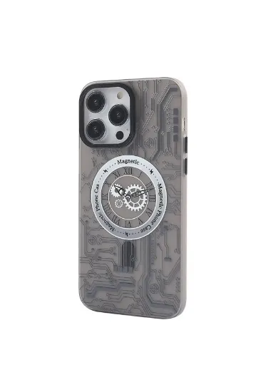 Newface iPhone 14 Pro Max Kılıf Apollo Magneticsafe Desenli Kapak - Apollo Siyah - 1 resmi
