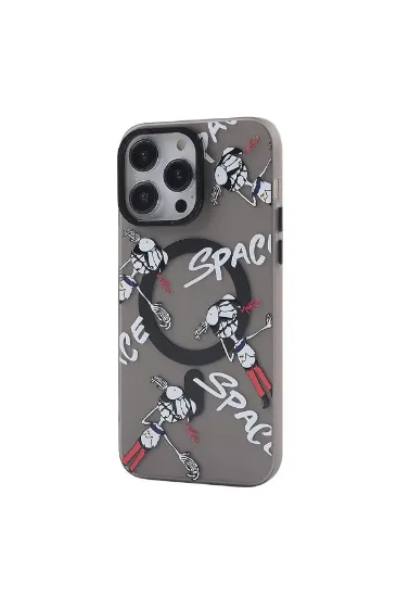 Newface iPhone 14 Pro Max Kılıf Apollo Magneticsafe Desenli Kapak - Apollo Siyah - 3 resmi