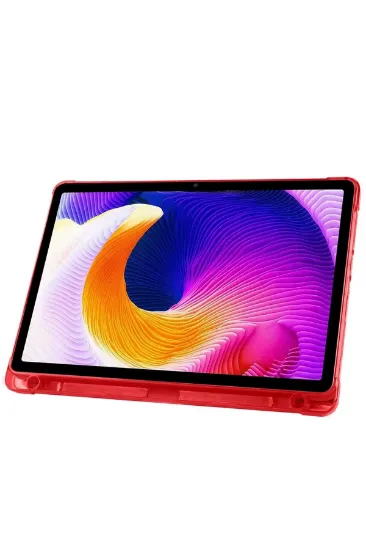Newface Xiaomi Redmi Pad SE Kılıf Kalemlikli Mars Tablet Kılıfı - Kırmızı resmi