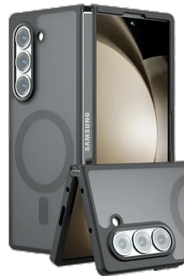 Newface Samsung Galaxy Z Fold 5 Kılıf Blur Fold Magsafe Kapak - Mat Siyah resmi