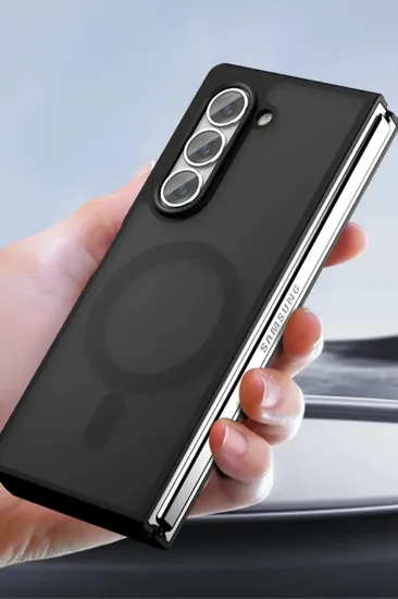 Newface Samsung Galaxy Z Fold 5 Kılıf Blur Fold Magsafe Kapak - Mat Siyah resmi