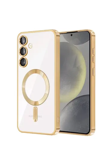 Newface Samsung Galaxy S24 Kılıf Kross Magneticsafe Kapak - Gold resmi