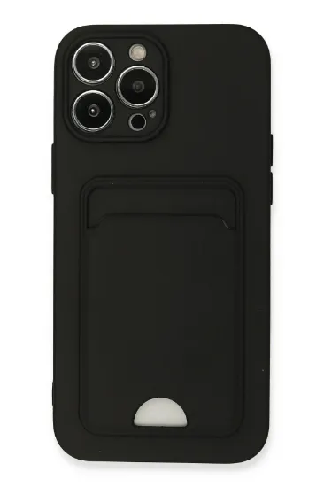 Newface iPhone 13 Pro Max Kılıf Kelvin Kartvizitli Silikon - Siyah resmi