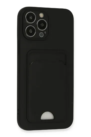 Newface iPhone 13 Pro Max Kılıf Kelvin Kartvizitli Silikon - Siyah resmi