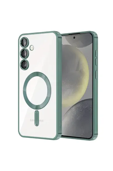 Newface Samsung Galaxy S24 Plus Kılıf Kross Magneticsafe Kapak - Koyu Yeşil resmi