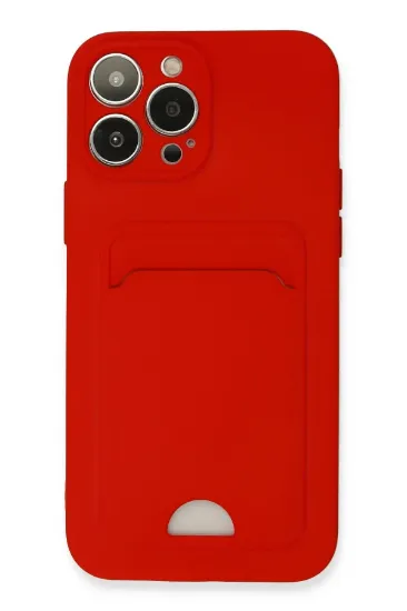 Newface iPhone 13 Pro Max Kılıf Kelvin Kartvizitli Silikon - Kırmızı resmi
