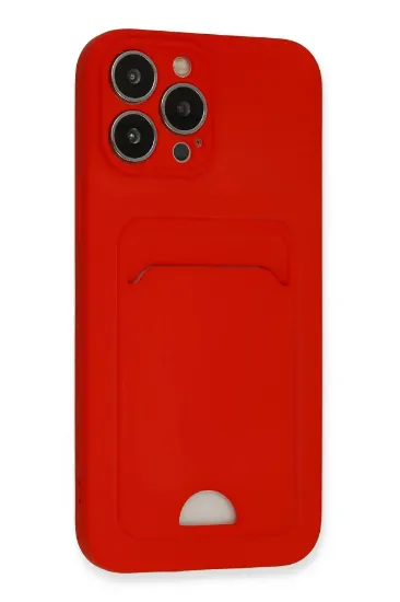 Newface iPhone 13 Pro Max Kılıf Kelvin Kartvizitli Silikon - Kırmızı resmi