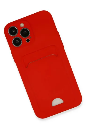 Newface iPhone 13 Pro Max Kılıf Kelvin Kartvizitli Silikon - Kırmızı resmi