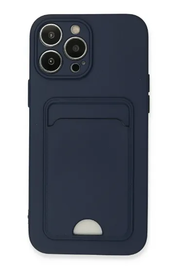 Newface iPhone 13 Pro Max Kılıf Kelvin Kartvizitli Silikon - Lacivert resmi