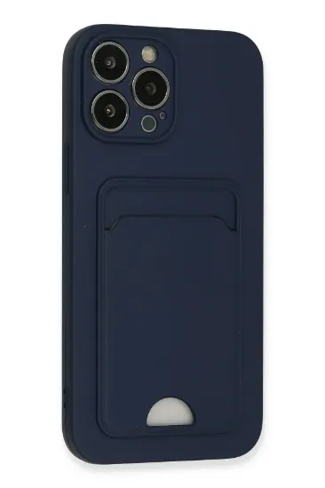 Newface iPhone 13 Pro Max Kılıf Kelvin Kartvizitli Silikon - Lacivert resmi