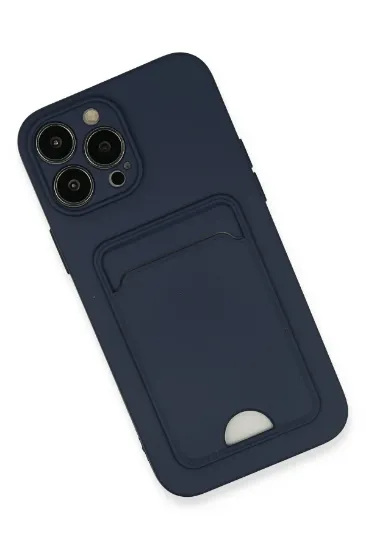 Newface iPhone 13 Pro Max Kılıf Kelvin Kartvizitli Silikon - Lacivert resmi