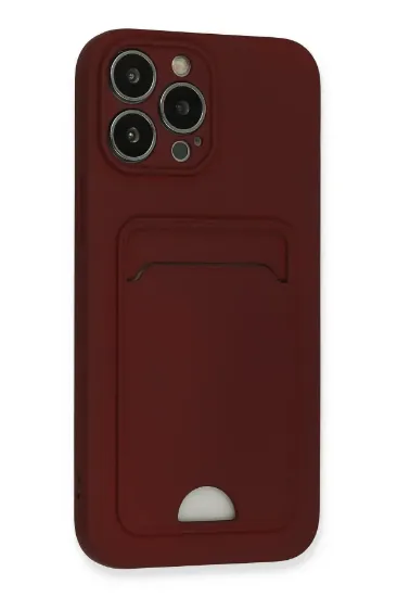 Newface iPhone 13 Pro Max Kılıf Kelvin Kartvizitli Silikon - Bordo resmi