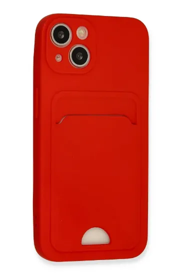 Newface iPhone 13 Kılıf Kelvin Kartvizitli Silikon - Kırmızı resmi