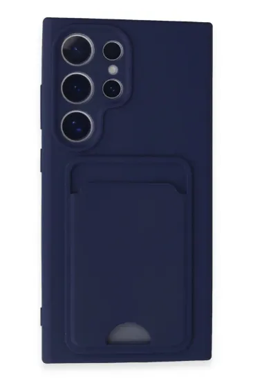 Newface Samsung Galaxy S24 Ultra Kılıf Kelvin Kartvizitli Silikon - Lacivert resmi