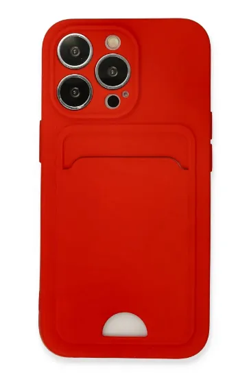 Newface iPhone 13 Pro Kılıf Kelvin Kartvizitli Silikon - Kırmızı resmi