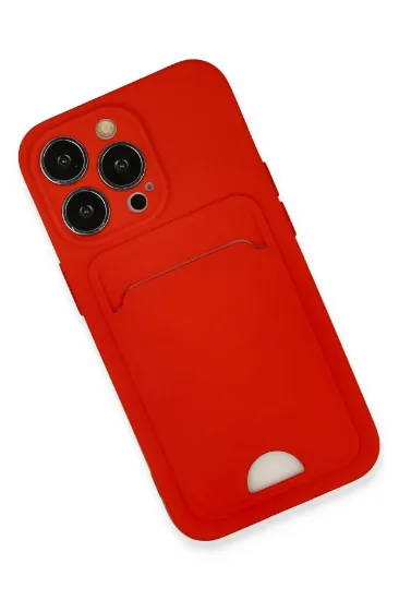 Newface iPhone 13 Pro Kılıf Kelvin Kartvizitli Silikon - Kırmızı resmi