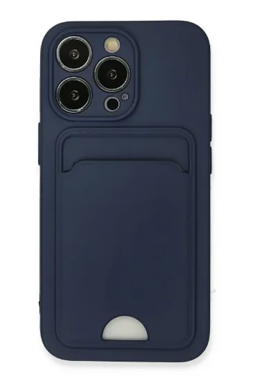 Newface iPhone 13 Pro Kılıf Kelvin Kartvizitli Silikon - Lacivert resmi