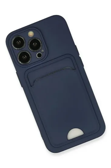 Newface iPhone 13 Pro Kılıf Kelvin Kartvizitli Silikon - Lacivert resmi