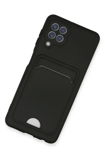 Newface Samsung Galaxy A22 Kılıf Kelvin Kartvizitli Silikon - Siyah resmi