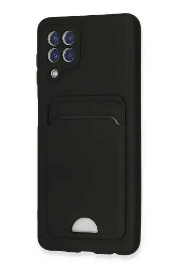Newface Samsung Galaxy A22 Kılıf Kelvin Kartvizitli Silikon - Siyah resmi