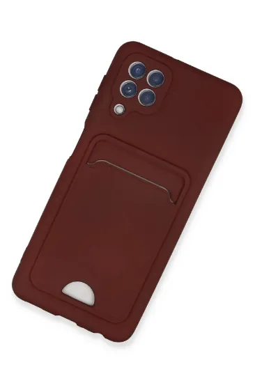 Newface Samsung Galaxy A22 Kılıf Kelvin Kartvizitli Silikon - Bordo resmi