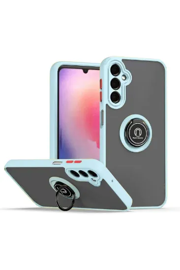 Newface Samsung Galaxy A05S Kılıf Montreal Yüzüklü Silikon Kapak - Buz Mavi resmi