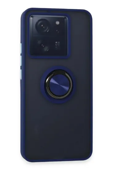Newface Xiaomi Mi 13T Kılıf Montreal Yüzüklü Silikon Kapak - Lacivert resmi
