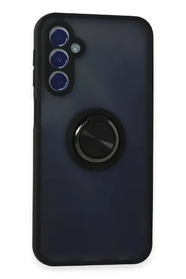 Newface Samsung Galaxy M34 5G Kılıf Montreal Yüzüklü Silikon Kapak - Siyah resmi