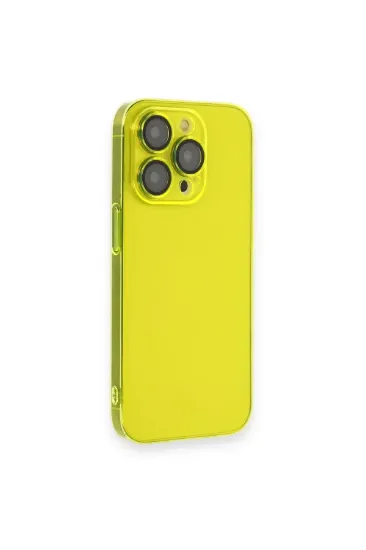 Newface iPhone 13 Pro Kılıf Armada Lensli Kapak - Sarı resmi