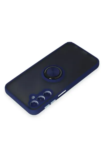 Newface Samsung Galaxy M34 5G Kılıf Montreal Yüzüklü Silikon Kapak - Lacivert resmi