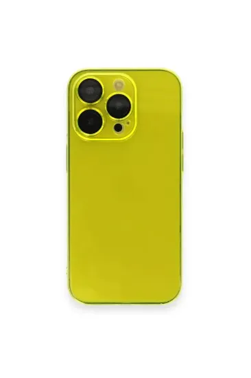 Newface iPhone 13 Pro Max Kılıf Armada Lensli Kapak - Sarı resmi