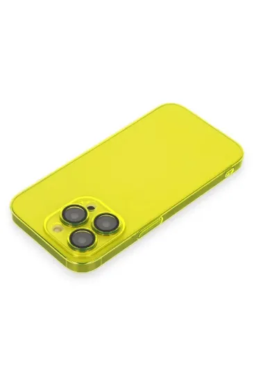 Newface iPhone 13 Pro Max Kılıf Armada Lensli Kapak - Sarı resmi