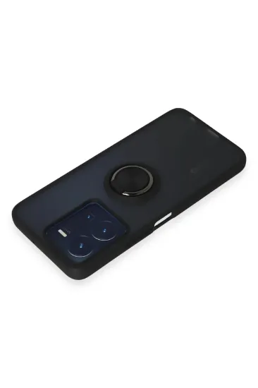 Newface Vivo Y35 Kılıf Montreal Yüzüklü Silikon Kapak - Siyah resmi