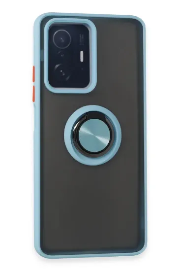 Newface Xiaomi Mi 11T Pro Kılıf Montreal Yüzüklü Silikon Kapak - Buz Mavi resmi