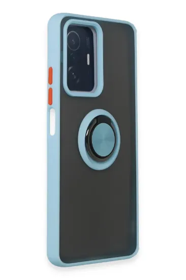 Newface Xiaomi Mi 11T Pro Kılıf Montreal Yüzüklü Silikon Kapak - Buz Mavi resmi