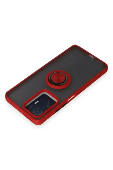Newface Xiaomi Mi 11T Pro Kılıf Montreal Yüzüklü Silikon Kapak - Kırmızı resmi