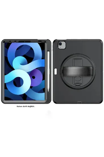 Newface iPad 2022 10.9 (10.nesil) Kılıf Hand Strap Tablet Kılıfı - Siyah resmi