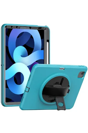 Newface iPad 2022 10.9 (10.nesil) Kılıf Hand Strap Tablet Kılıfı - Turkuaz resmi