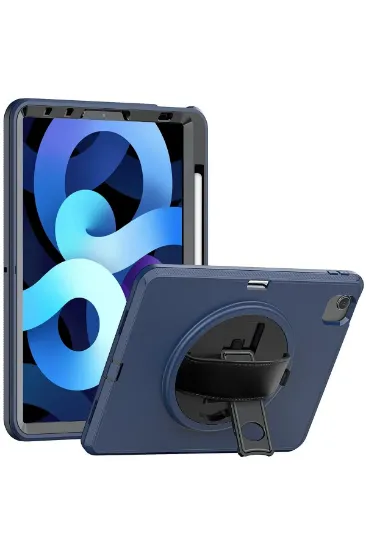Newface iPad 2022 10.9 (10.nesil) Kılıf Hand Strap Tablet Kılıfı - Gri resmi