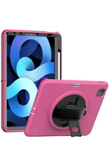Newface iPad 2022 10.9 (10.nesil) Kılıf Hand Strap Tablet Kılıfı - Pembe resmi