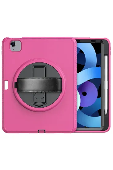 Newface iPad 2022 10.9 (10.nesil) Kılıf Hand Strap Tablet Kılıfı - Pembe resmi