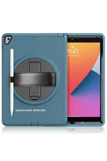 Newface iPad 10.2 (7.nesil) Kılıf Hand Strap Tablet Kılıfı - Turkuaz resmi
