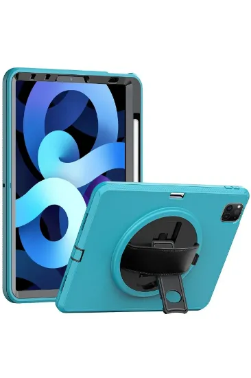 Newface iPad Pro 11 (2018) Kılıf Hand Strap Tablet Kılıfı - Turkuaz resmi
