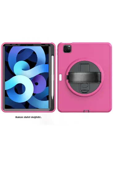 Newface iPad Pro 11 (2018) Kılıf Hand Strap Tablet Kılıfı - Pembe resmi